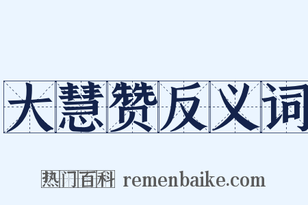 大慧赞反义词是什么意思的图片